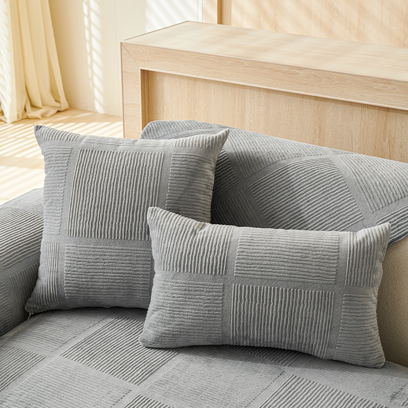 2025 New Milk Velvet Solid Color Thick Anti Slip Plush Sofa Cushion Cover